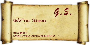 Güns Simon névjegykártya